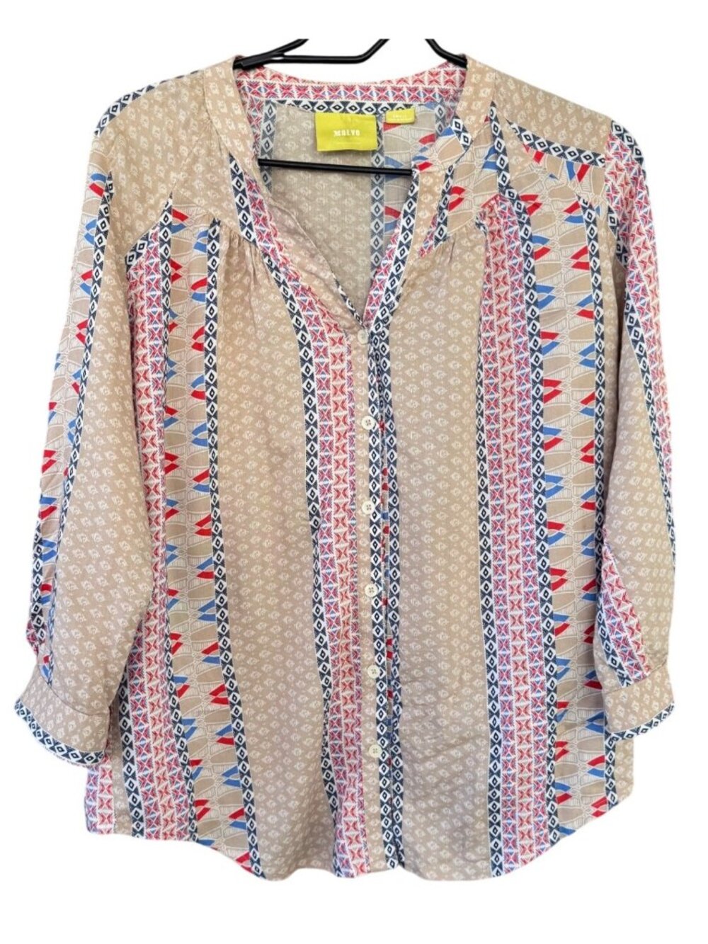 Maeve ANTHROPOLOGIE Sunset District Button Down Southwestern Print Blouse Small